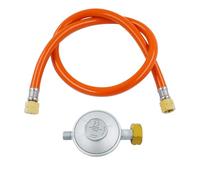 Régulateur de pression de gaz 50 mbar, tuyau de gaz de 150 cm avec réducteur de pression, kit régulateur réducteur de pression, filetage gauche 1/4", pour camping,pique-nique, barbecues et grils à gaz