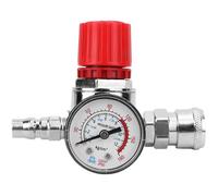Régulateur de Pression pour Compresseur d'Air - - Jauge de Soupape avec Connecteur Mâle/Femelle - Sécurité Réglée - 1 Pièce
