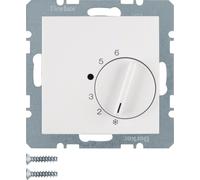 Régulateur de température ambiante Berker avec inverseur et pièce centrale S.1/B.3/B.7 blanc polaire, 1 pièce.