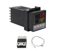 Régulateur de température numérique, AC 110-240V 0 ℃-1300 ℃ LED PID Contrôleur de Température de Thermostat avec Relais d’état solide de 40 A thermocouple K