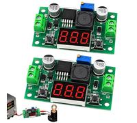 Régulateur de Tension 12V vers 5V à Affichage Numérique, Lot de 2 Modules Abaisseurs DC-DC Réglables 2,5-40 V vers 1,25-37 V, Convertisseur Buck pour Électronique