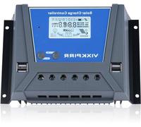 Régulateur d'énergie solaire PWM - Régulation du système de stockage d'énergie - Détection automatique de la batterie - 80 A - Gris