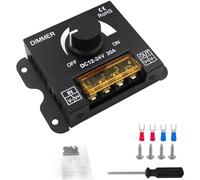 Régulateur d'intensité pour bande LED PWM 12 V 24 V 30 A Bouton rotatif Luminosité réglable pour voiture, camping-car, remorque, barre lumineuse unicolore, boîtier en aluminium