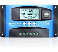 Régulateur solaire MPPT 100A, 12V/24V, avec 2 ports USB et écran LCD