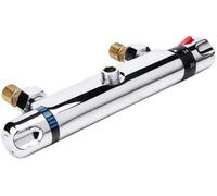 Régulation thermostatique pour douches avec bouton de sécurité à 38°C - Fabriquée en laiton de précision - Température de l'eau réglable de 20 à 50°C - Régulateur de débit pour douches