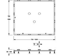 REHAU MEPA Cadre de montage rectangulaire, ultraplat, receveurs de douche 150/180, 1 pièce.