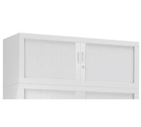 Réhausse Armoire à rideaux métal monobloc Généric - H.44 x L.120 cm - Corps Blanc - Rideaux Blanc