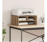 vidaXL Support d'imprimante Chêne artisanal 49 x 40 x 22,5 cm, Meuble de bureau moderne, support d'imprimante en bois, gain de place, organiseur de bureau compact