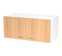Réhausse d'armoire Eminence - H.40 x L.90 cm - Surmeuble Blanc - 2 portes Hêtre
