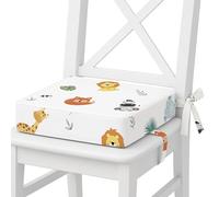 Rehausseur chaise enfant 32x32x8 cm - Coussin réhausseurs chaises haute pour enfants voyage e maison Réhausseur en mousse avec taie d'oreiller lavable Safari