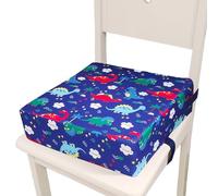 Rehausseur de chaise enfant, 33 x 33 x 8 cm, coussin de siège déperlant, rehausseur de table, rehausseur portable, lavable, réglable, démontable, antidérapant (bleu)