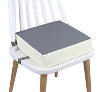 Rehausseur de chaise haute avec motif de dessin animé, sangles lavables, boucle de sécurité, siège de chaise haute portable pour la table à manger (PU gris)