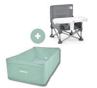 Rehausseur de chaise pliable pop'N sit gris et Baignoire bébé pliable Ingenuity