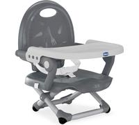 Rehausseur de Table Chicco Pocket Snack, Gris Foncé, Compact, Léger, 6-36 Mois, Réglable en Hauteur, Plateau Amovible