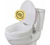Rehausseur de toilettes - Suréleveur de WC - Pour une assise confortable - Adaptable à tous les types de toilettes - Hauteur : 15 cm - Blanc