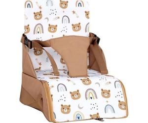 Rehausseur Nomade TINEO, Ultra Compact, 30 x 28 x 13 cm, Camel Oursons, Harnais de Sécurité