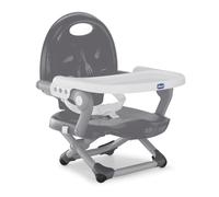 Chicco Pocket Snack Rehausseur Chaise Bébé pour Enfants de 6 mois à 3 ans (15 kg), Chaise Haute Portable, Réglable, avec Fermeture Compacte et Plateau Amovible - Dark Grey