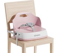 Rehausseur portable pour enfant - Siège rehausseur pour chaise haute - Ceinture de sécurité à 3 points - 2 sangles réglables - Lavable - 7 à 24 mois - Rose
