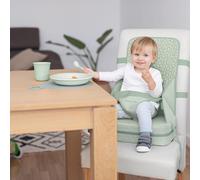 Suavinex, Réhausseur de Chaise Haute Bébé, Siège pour Bébé Portable Convertible en Mallette Transportable, Siège Table Ultra Léger, Compact, Siège Moelleux avec Harnais 3 Points, Bébé +6 Mois, Vert