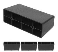 Rehausseurs de Meubles 80 MM Noir 4 Pièces, en Plastique | Support Stable, Gain D’espace sous Meuble, pour Lave-linge et Salle de Bain, Lot Pratique