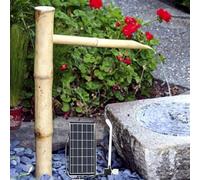 REHOOF Kit Fontaine Solaire en Bambou, Intérieur Extérieur,Cascade De Décoration Zen Japonaise Cascade Intérieure/Extérieure en Bambou, Fontaines À Eau Feng Shui Zen, Décor De Jardin pour Pelouse