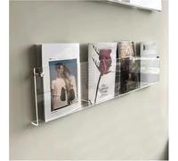 REHOOF Montage Mural Porte Revue Présentoir À Brochures Porte-Revues De Bureau en Acrylique,Supports De Stockage De Magazines De Livres De Journaux, Présentoir Mural Transparent avec Raccord 110cm