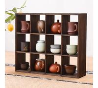 REHOOF Présentoir À Tasses Mural en Bois,Présentoir De Théière,Étagère pour Tasse À Café,Étagère Murale pour Exposer Services À Thé,Étagères Flottantes Multi-Emplacements pour Cuisine,Salon B