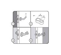 Rei Butoir de porte en plastique flexible transparent modèle Ocho, protection murale, 2 pièces, blister, 13 x 24 x 46 mm