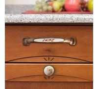 Rei Modèle 834 Poignée de meuble anse zamak ABS finition cuir vieilli fleuri 96 mm blister 4 pièces