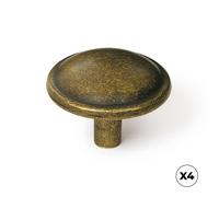 Rei Poignée de meuble modèle 3118 en zamak finition or vieux Ø32 mm blister de 4