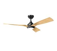 reiga Ventilateur de Plafond 132 cm, Moteur DC, 6 Vitesses, Minuterie | Compatible Télécommande, Alexa - Pales peintes à la main (couleur chêne)