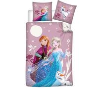 Reine des Neiges Parure Lit 3 Pièces 140x200 + Taie 65x65 + Drap Elsa Anna