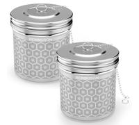 Reinmoson Extra grande boule à thé inox 304, 8,1x7,6 cm avec infuseur à thé | Lot de 2 Boule a the maille extra fine, sachet de thé réutilisable, filtre à thé pour grande théière