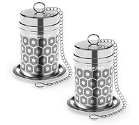 Reinmoson Lot de 2 Infuseur à thé inox 304, 3,8 x 5,6 cm boule à thé | Boule a the maille extra fine, sachet de thé réutilisable, filtre à thé pour tasse, thermos, théière, bocaux et tisanière