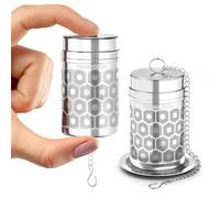 Reinmoson Lot de 2 Mini Infuseur à thé inox 304, 3x5,6 cm boule à thé | Boule a the maille extra fine, sachet de thé réutilisable, filtre à thé pour tasse, thermos, théière, bocaux et tisanière