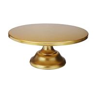 Reinscer Lot de 12 supports à gâteau ronds - Support à dessert - Pour mariage, fête d'anniversaire - Doré