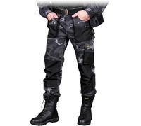REIS FORECO-T MOB46 Pantalon de Travail pour Homme, Protecteur, Anti-coupure, Cargo, 80% Polyester 20% Coton, Camouflage Noir, Taille 62