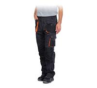 REIS FORECO-T SBP46 Pantalon de Travail pour Homme, Protecteur, Anti-coupure, Cargo, 80% Polyester 20% Coton, Acier-Noir-Orange, Taille 52