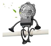 Reiseventilator Roboterdesign - 37 x 3,9 x 4,5 cm ABS Material, 380 g Gewicht, Drei Geschwindigkeitsstufen, Saugnapf für sicheren Halt, Kompakte Bauweise, Tragbare Nutzung, Zuverlässiger Luftstrom |