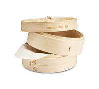 Reishunger Panier Vapeur en Bambou (Diamètre 20cm) - Cuiseur Vapeur Bambou pour le riz, les dim sum, les légumes, le poisson et la viande