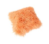 Reissner Lammfelle Tibet Peau de Mouton de Mongolie Housse de Coussin 40x40cm - Grand sélecteur de Couleur JAY11 Couleur Saumon