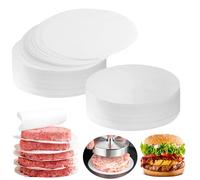 REJOECE 600 Pièces Disques à burger, 15cm Papier Cuisson Rond, Papiers Steak Haché, Sulfurisée de Galettes Hamburger, Round Feuilles Antiadhésive, Feuilles de Cuisson