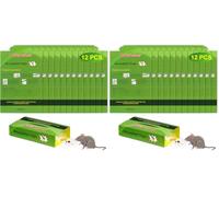 Rekatcher Pieges à Souris Efficaces 12 Pièces Colle Souris Piege a Rat Vert, Convient pour L'entrepôt de Cuisine (Lot de 2)
