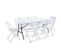 Rekkem Ensemble Table et chaises Pliantes de Jardin 180 cm