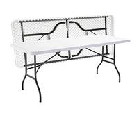Table de jardin pliante 8 places Blanc - 180cm x 74cm x 74cm - Oviala REKKEM