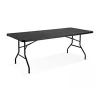 Table de réception pliante noire 200 cm 10 places - Oviala Rekkem