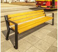 REKORD Gladiator Bis Tek 185x59x76 cm Banc 3-4 places pour jardin, terrasse, balcon, jardin devant la maison Bois et métal galvanisé Résistant aux intempéries