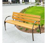 REKORD Kleopatra : Banc de jardin simple, 170x61x81 cm. Banc de parc robuste en fonte et bois, avec dossier. Banc d'extérieur résistant aux intempéries, idéal pour le jardin ou la terrasse