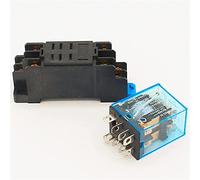 Relais 10A relais dpdt 12VDC 24VDC 110VAC 220VAC LY2N à usage général avec prise de Base puissance 8 broches commutateur LY2(220VAC)