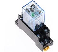 Relais 1Pc HH62P Mini relais électromagnétique électronique 10A 8PIN bobine DPDT DC12V, 24V AC110V 220V avec Base PTF08A(AC220V)